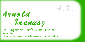 arnold krenusz business card